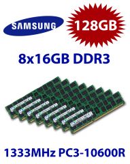 8x 16GB = 128GB KIT DDR3 RAM 1333 Mhz PC3-10600R ECC REG DIMM