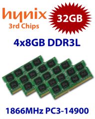 4x 8GB = 32GB KIT DDR3L RAM 1866 Mhz PC3-14900 SO-DIMM