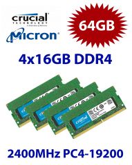 4x 16GB = 64GB KIT DDR4 RAM PC4-19200 2400MHz SO-DIMM