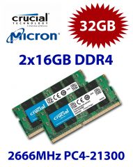 2x 16GB = 32GB KIT DDR4 RAM PC4-21300 2666Hz SO-DIMM