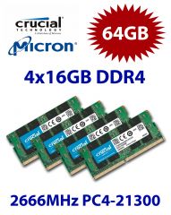 4x 16GB = 64GB KIT DDR4 RAM PC4-21300 2666Hz SO-DIMM