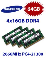 4x 16GB = 64GB KIT DDR4 RAM PC4-21300 2666MHz SO-DIMM