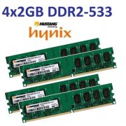 4x 2GB = 8GB KIT DDR2 RAM 533MHz PC2-4200 DIMM