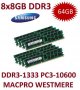 8x 8GB = 64GB KIT DDR3 RAM 1333 Mhz PC3-10600R ECC REG DIMM