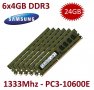 6x 4GB = 24GB KIT DDR3 RAM 1333 Mhz PC3-10600E ECC DIMM