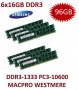 6x 16GB = 96GB KIT DDR3 RAM 1333 Mhz PC3-10600R ECC REG DIMM