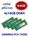 4x 16GB = 64GB KIT DDR4 RAM PC4-19200 2400MHz SO-DIMM