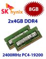 2x 4GB = 8GB KIT DDR4 RAM PC4-19200 2400MHz SO-DIMM