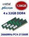 4x 32GB = 128GB KIT DDR4 RAM 2666 Mhz PC4-21300 DIMM ECC REG