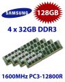 4x 32GB = 128GB KIT DDR3 RAM 1600 Mhz PC3-12800R ECC REG DIMM