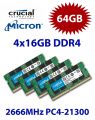 4x 16GB = 64GB KIT DDR4 RAM PC4-21300 2666Hz SO-DIMM