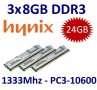 3x 8GB = 24GB KIT DDR3 RAM 1333 Mhz PC3-10600R ECC REG DIMM